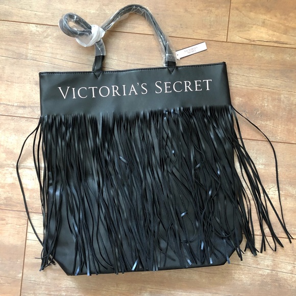 Victoria's Secret Handbags - Victoria’s Secret Black Fringe Bag Tote/NWT Victoria's Secret Handbags - Victoria’s Secret Black Fringe Bag Tote/NWT